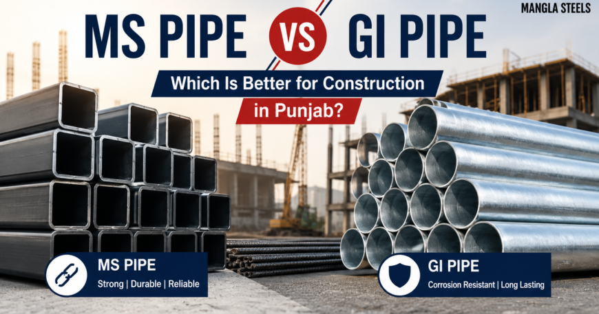 MS Pipe vs GI Pipe: Which Is Better for Construction - Mangla Steels