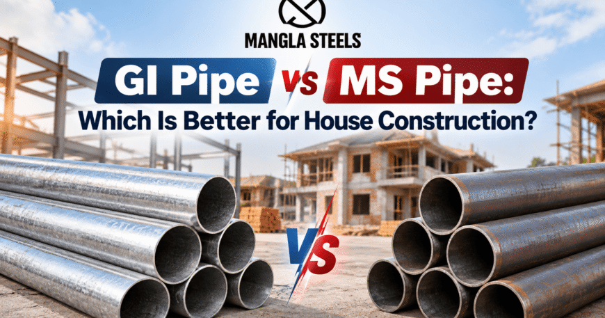 GI Pipe vs MS Pipe for House Construction – Mangla Steels